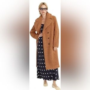 Jcrew double breasted teddy sherpa coat EUC